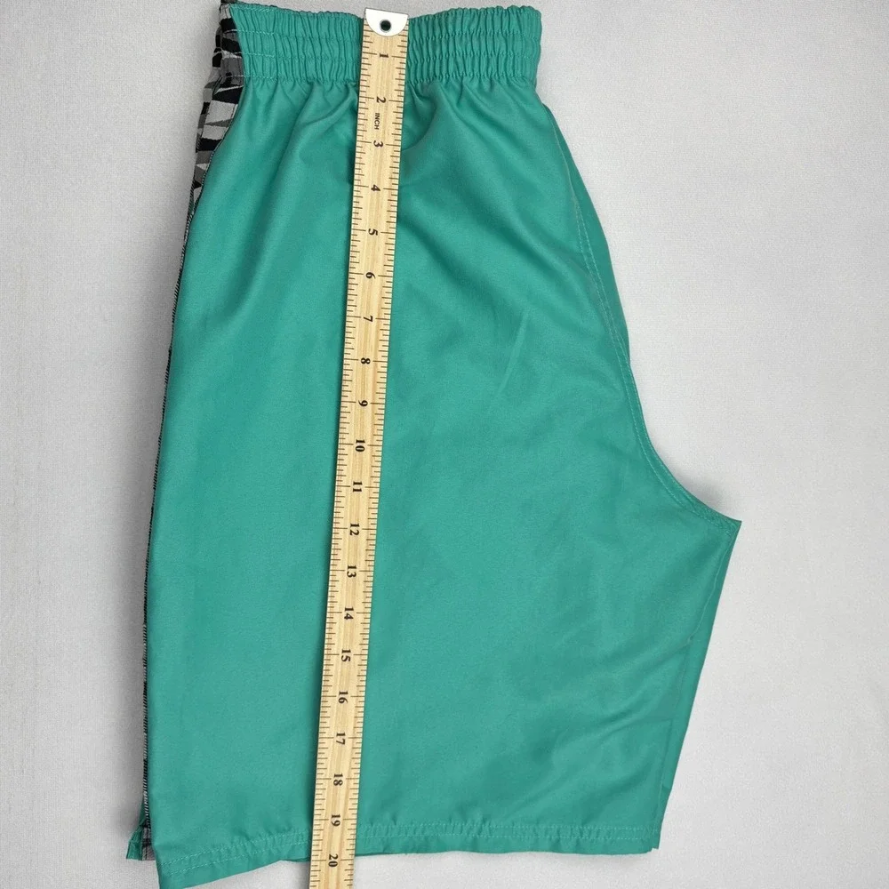 Nike Mens Large Teal Green Logo Taped Board Shorts Swim Trunks NESSC472 Large L